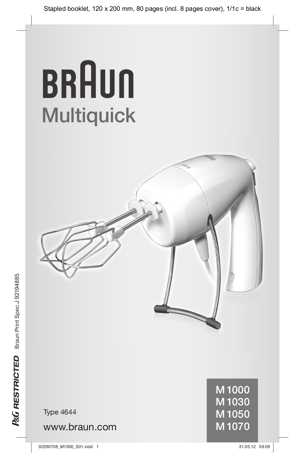 Braun M 1000, M 1070, M 1030, M 1050 User Manual