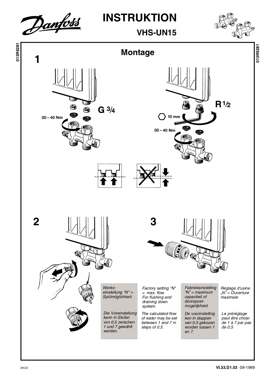 Danfoss VHS-UN15 Installation guide