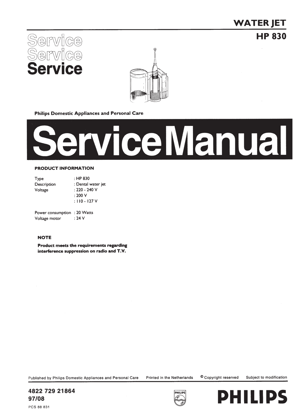 Philips HP830 Service Manual