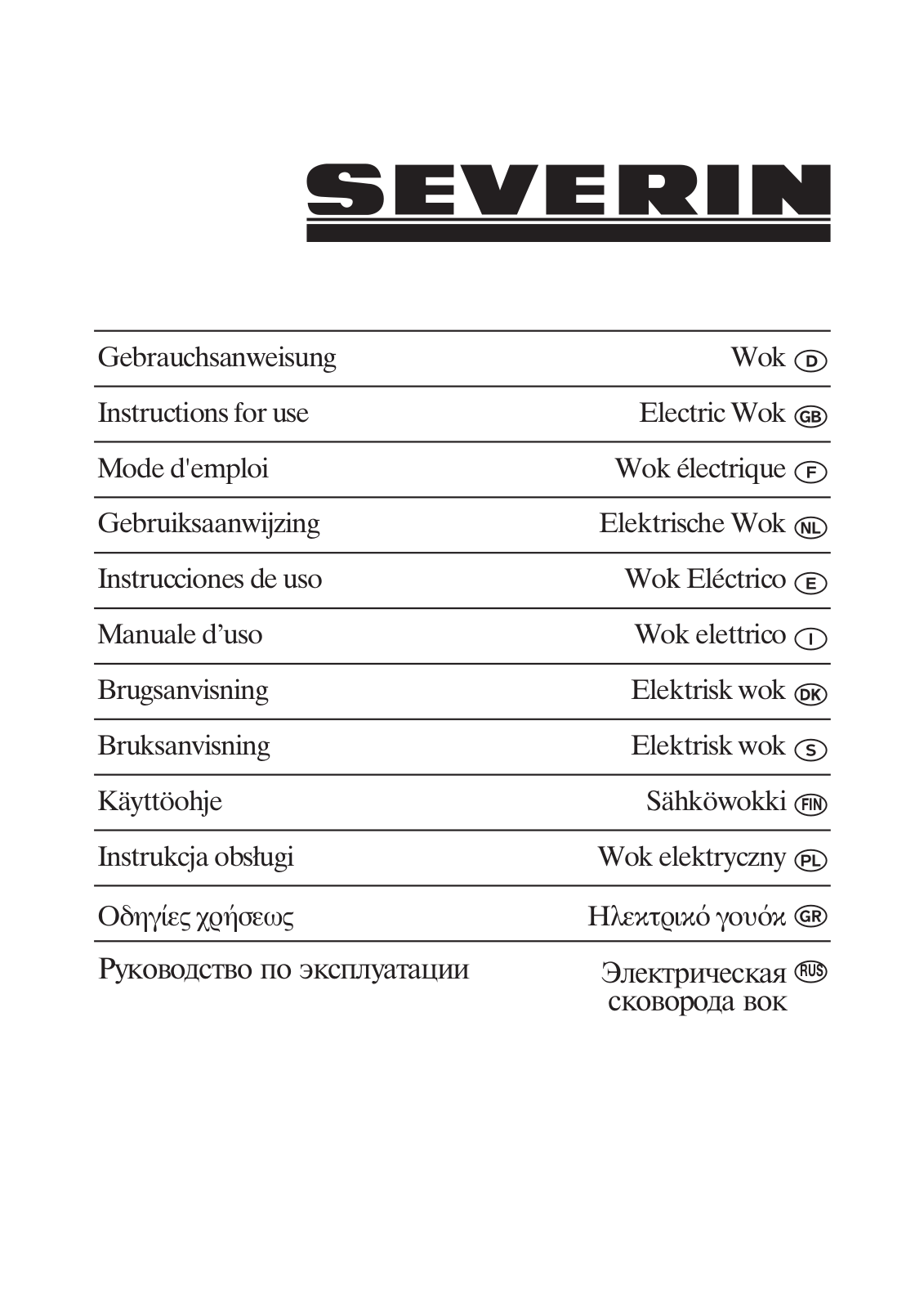 Severin WO 2442 User Manual