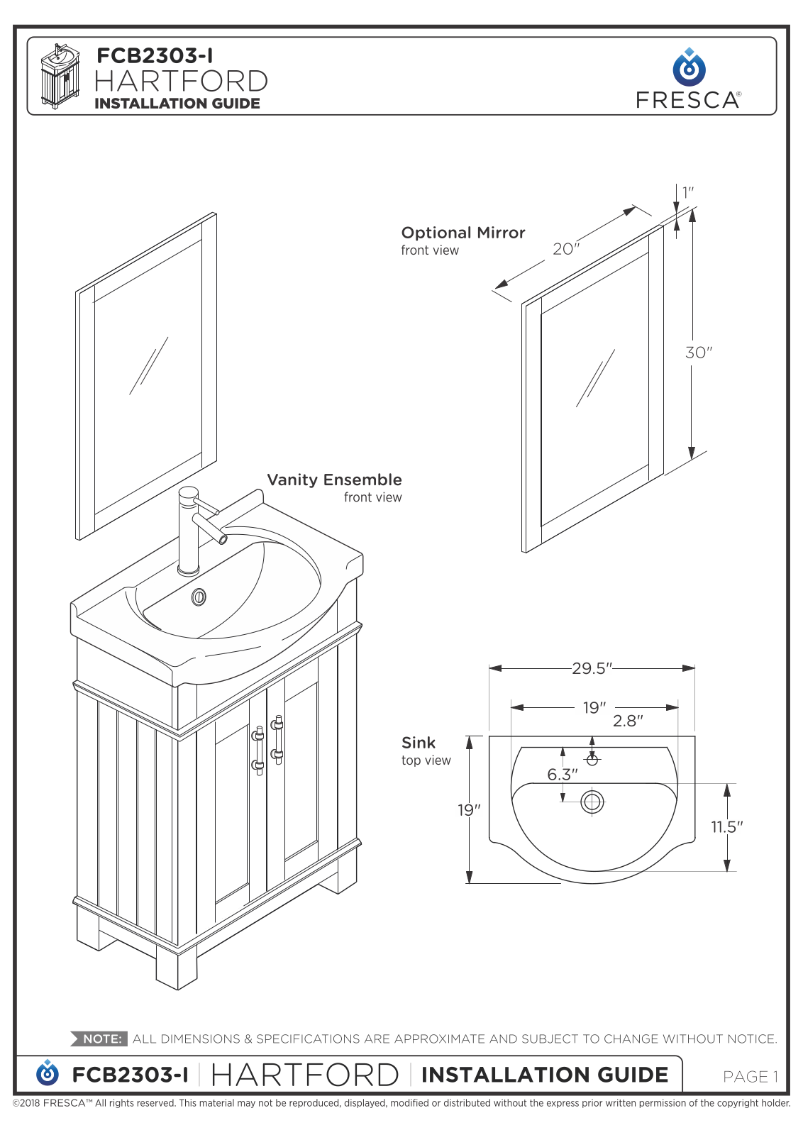 Fresca FBH2138 Installation & Assembly - ManualMachine.com