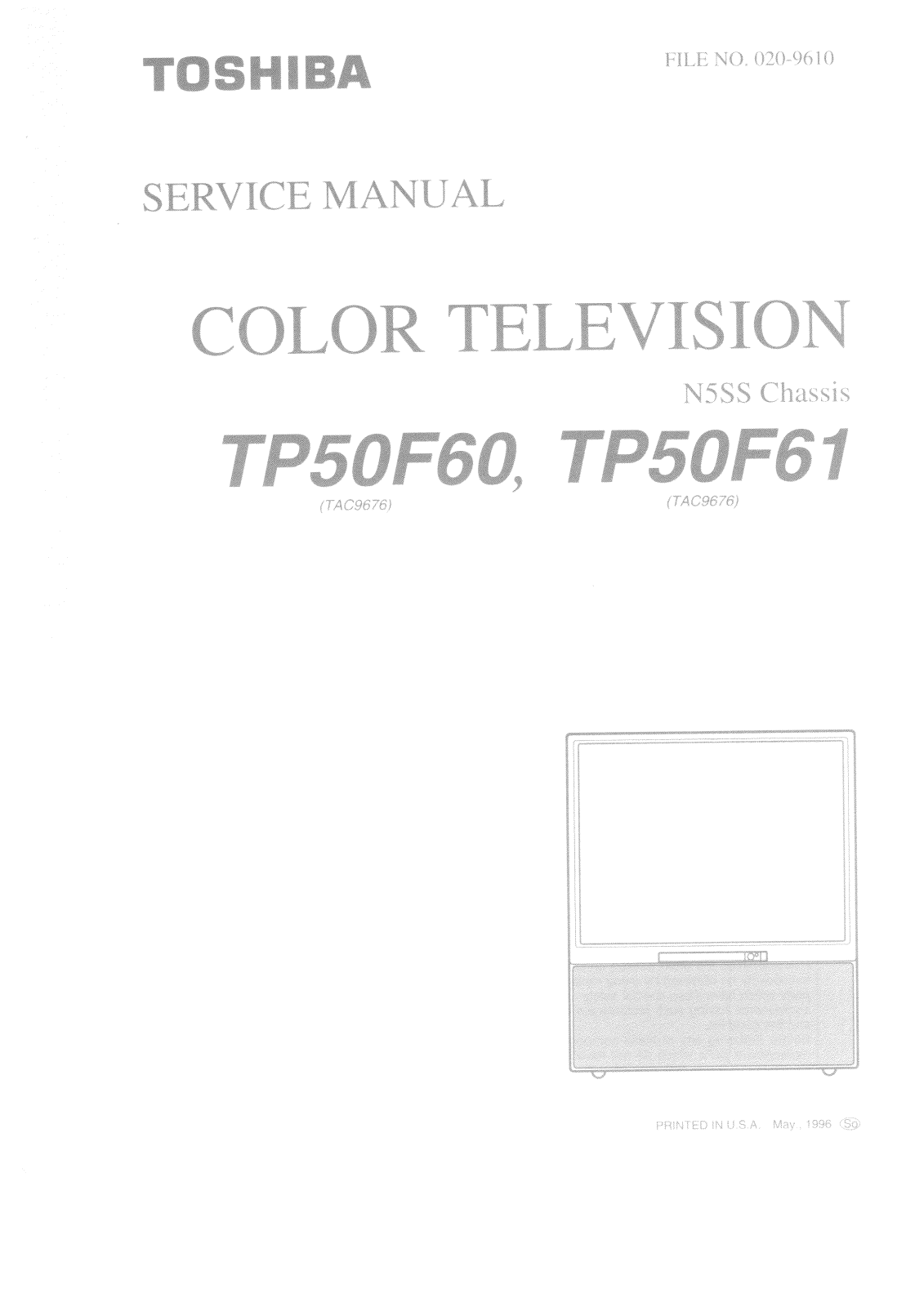 Toshiba TP-50F60, TP50F61 Schematic