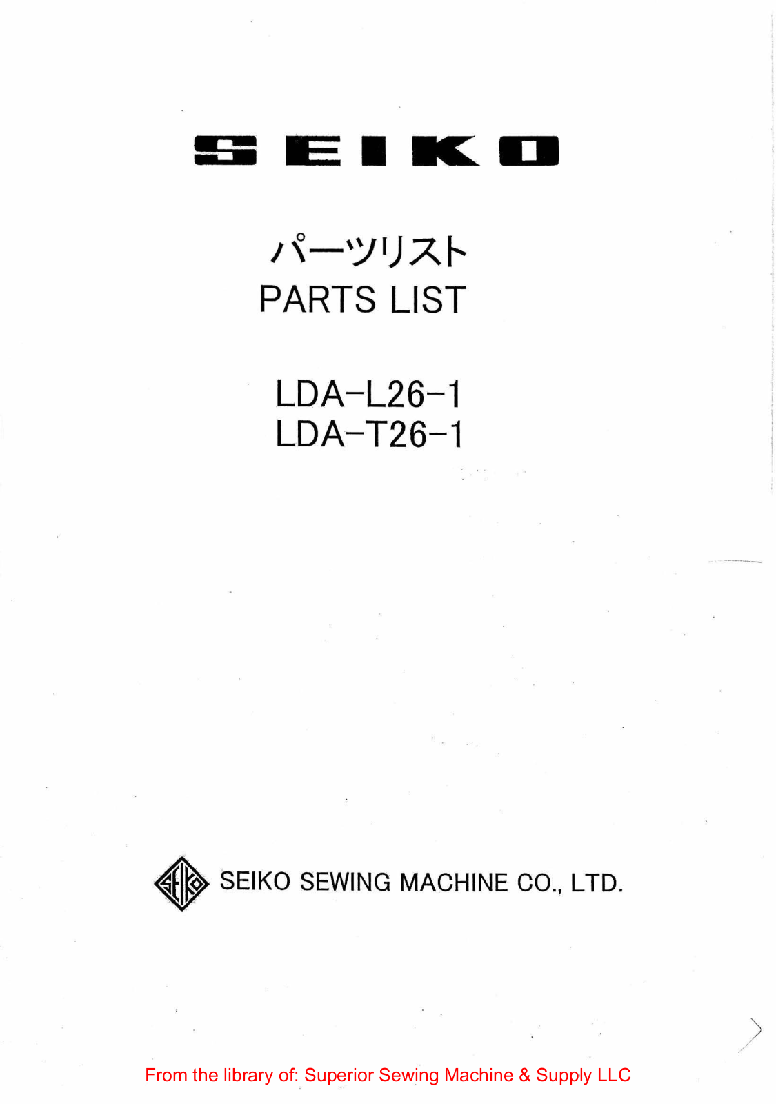 Seiko LDA-L26-1, LDA-T26-1 User Manual