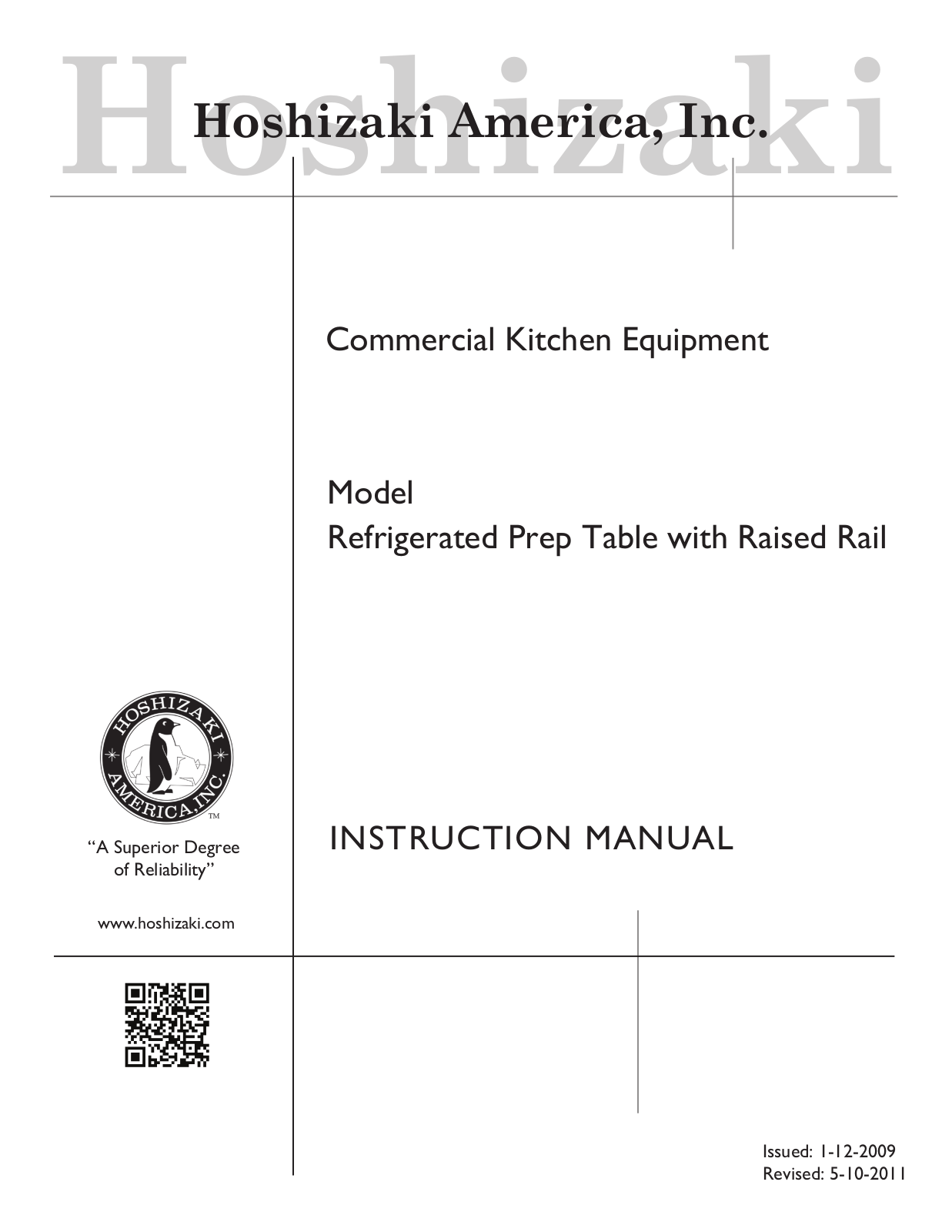 Hoshizaki America HPR100A-D Installation Manual