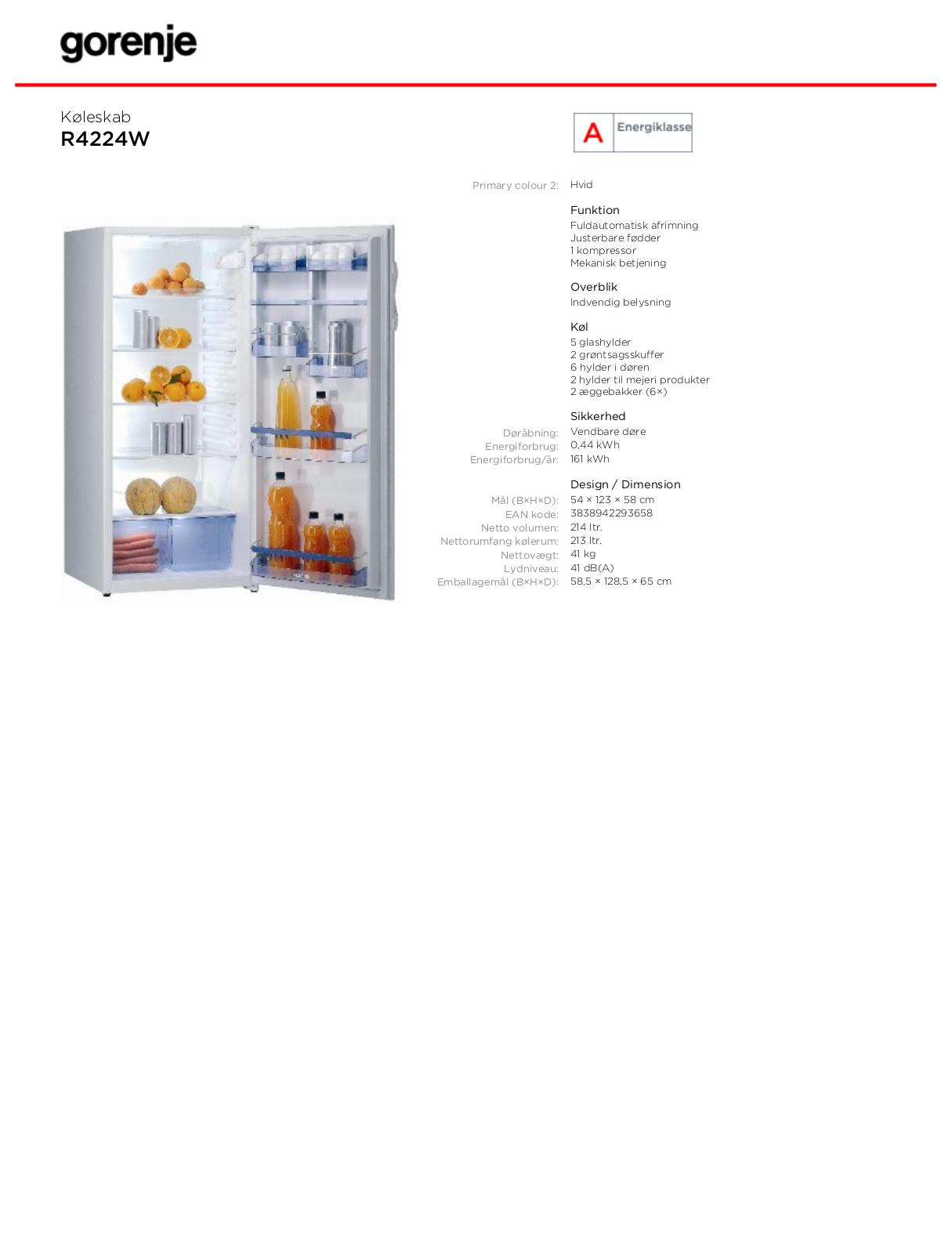 Gorenje R4224W BROCHURE