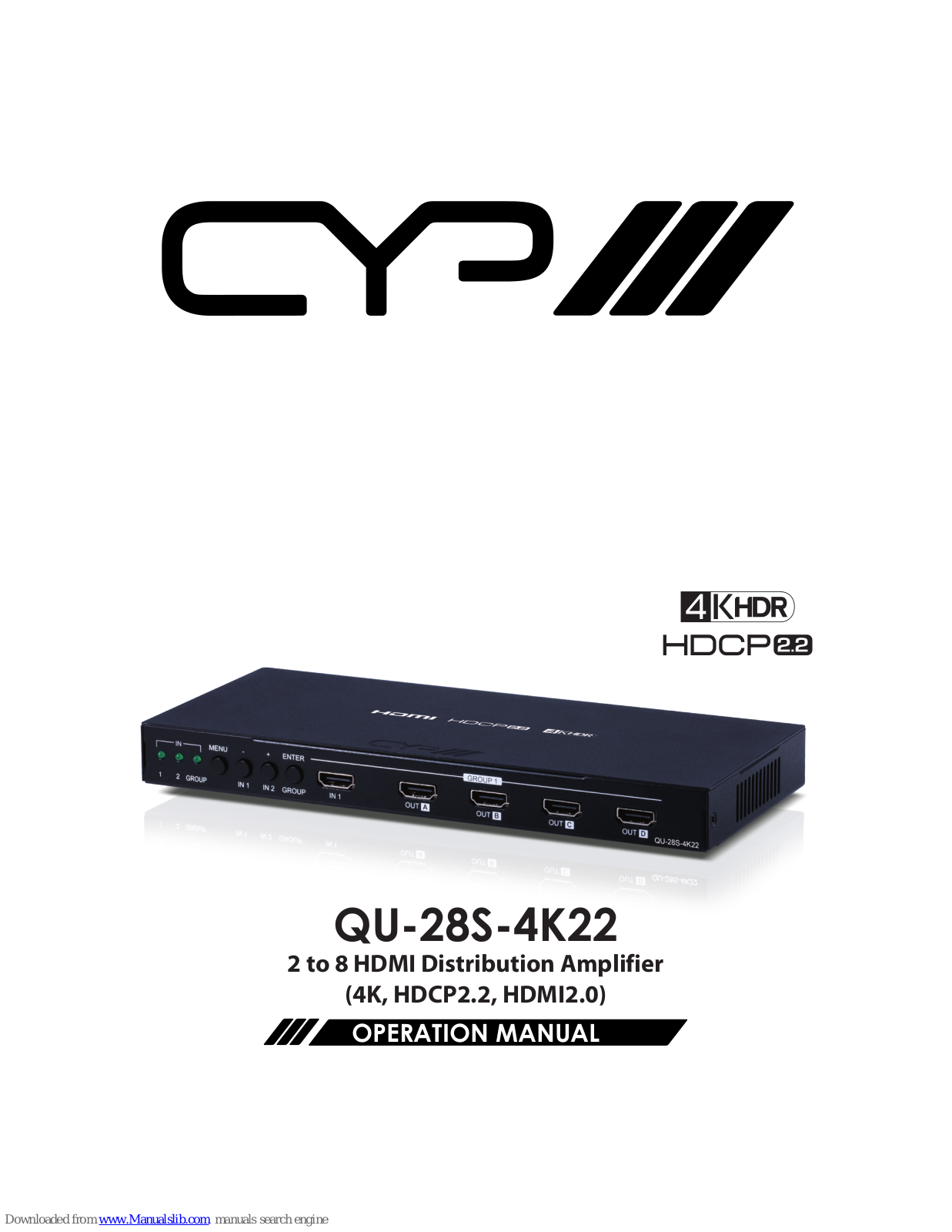 CYP QU-28S-4K22 Operation Manual