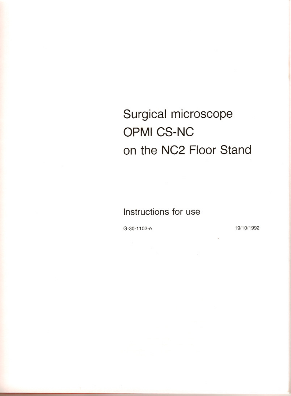 Zeiss OPMI CS-NC User Manual