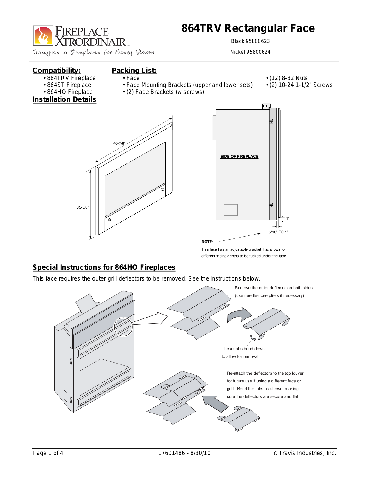 FireplaceXtrordinair 95800624 User Manual