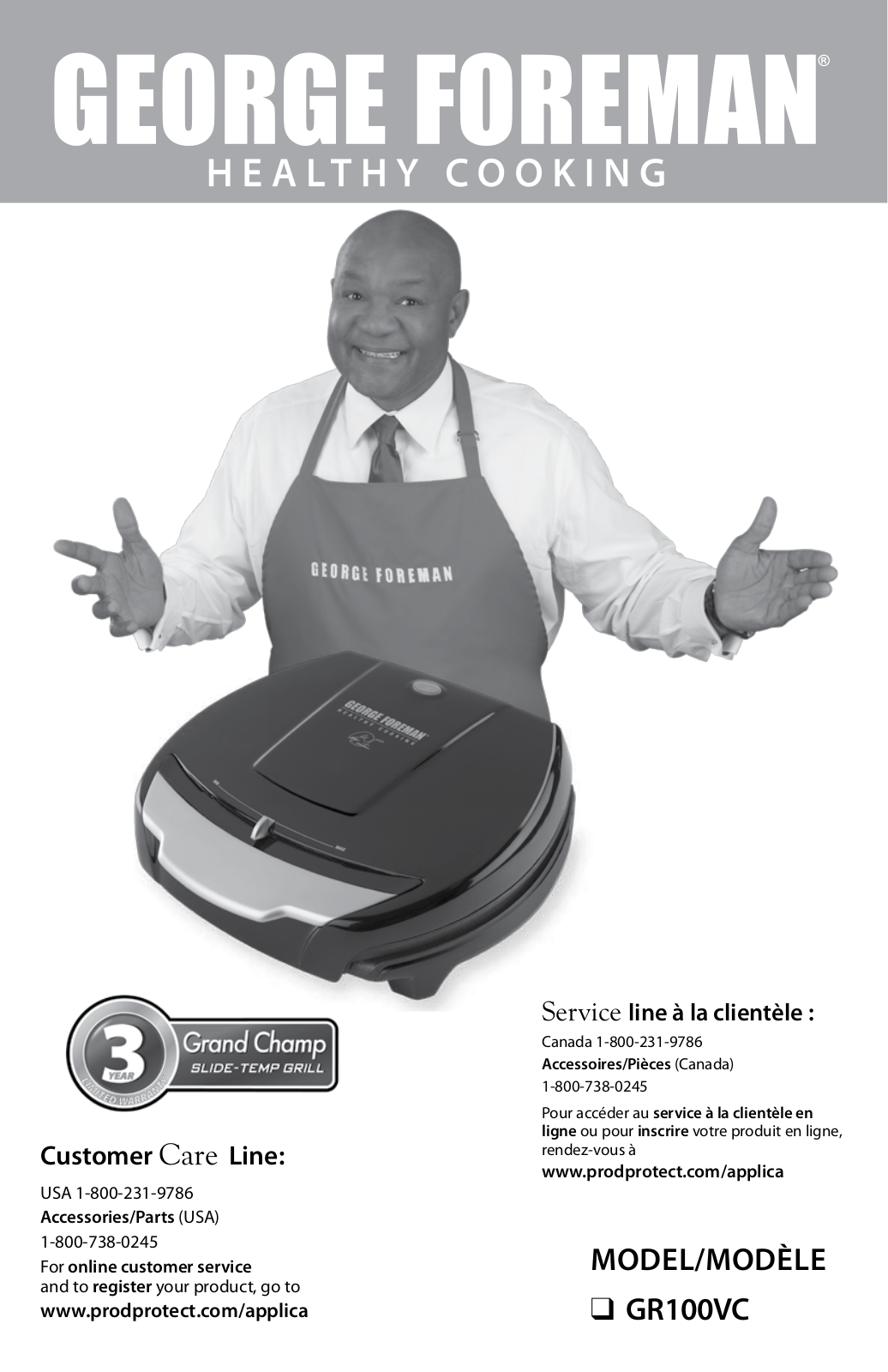 George Foreman GR100VC User Manual