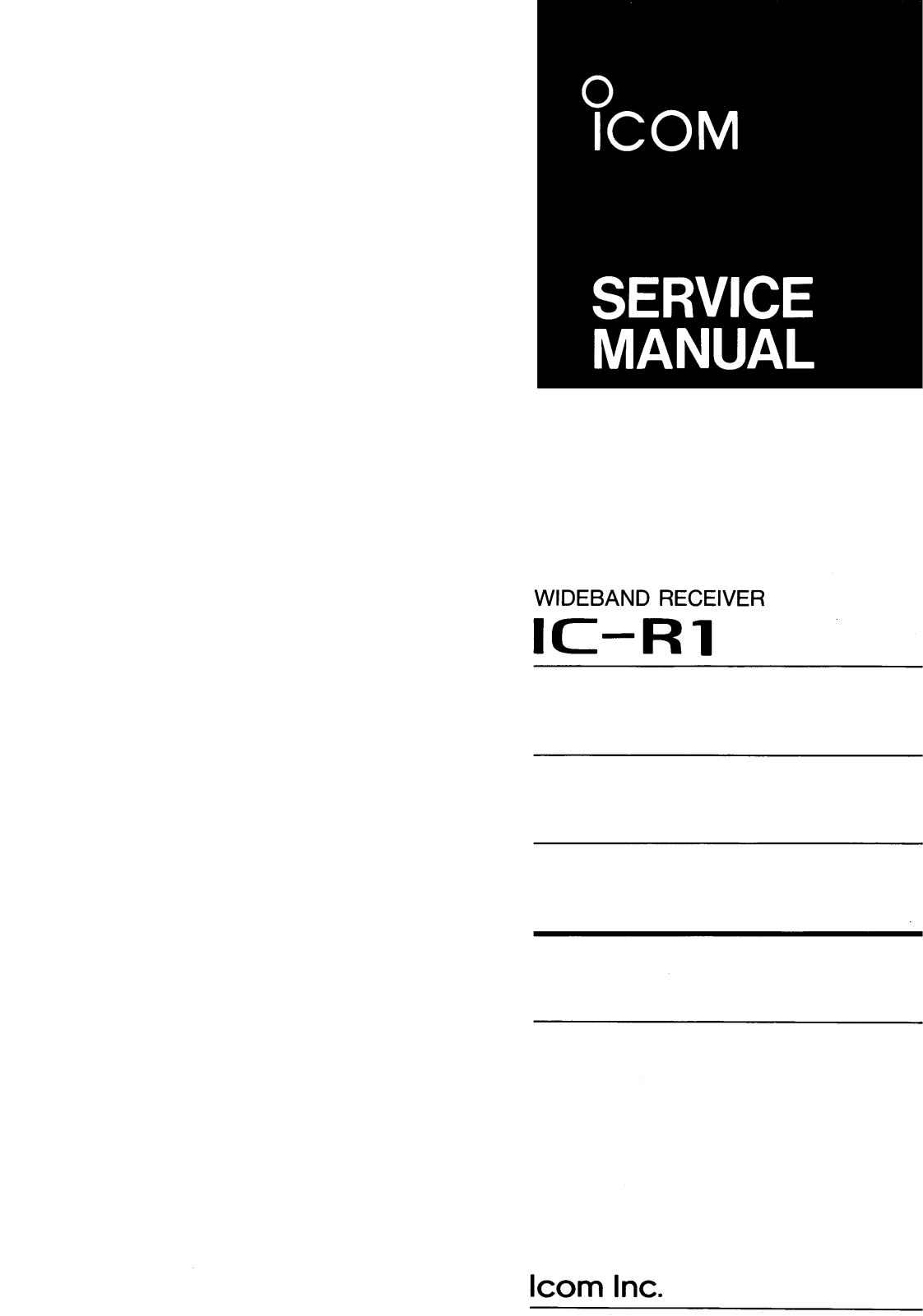 Icom IC-R1 Service Manual