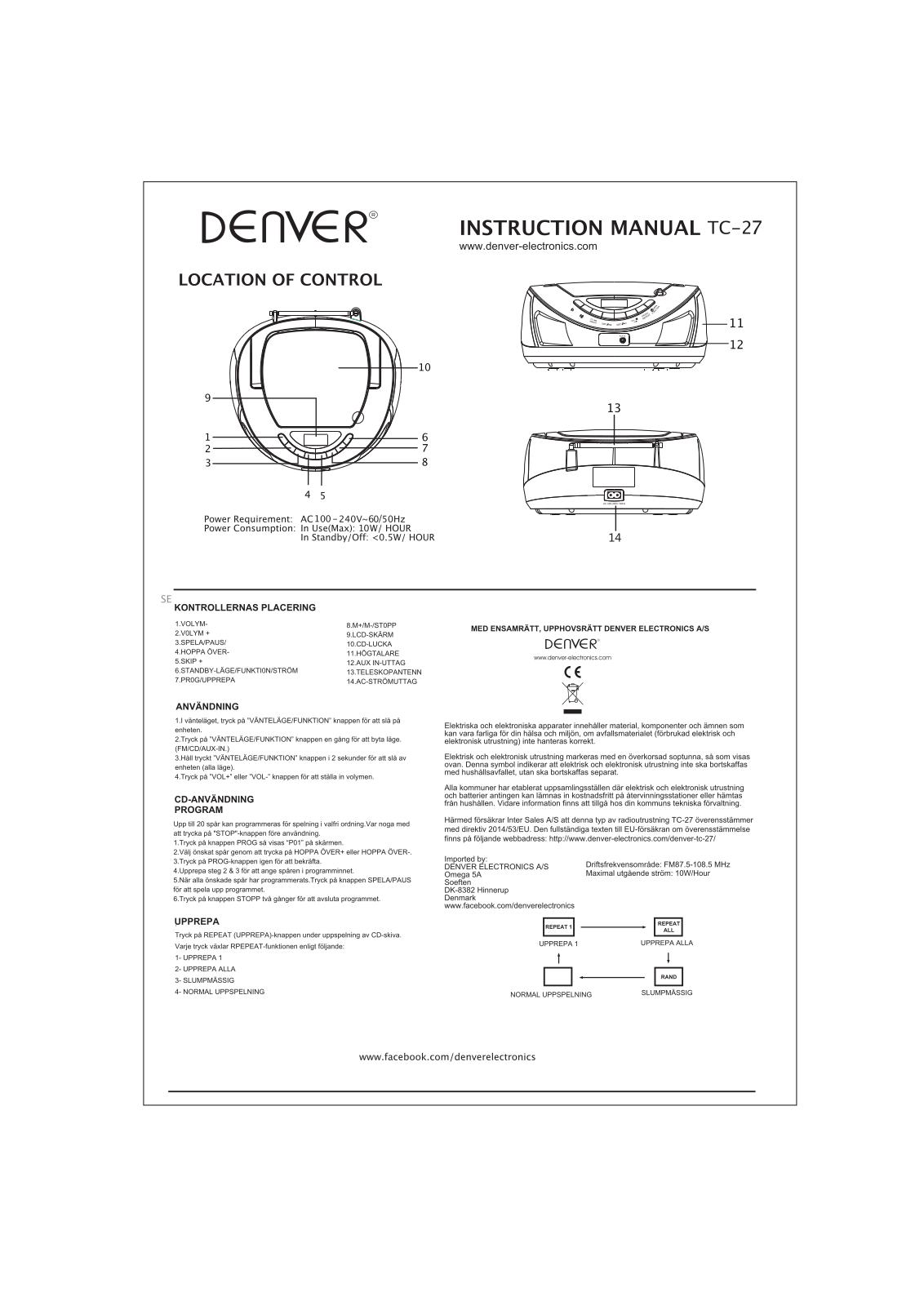 DENVER TC-27 User guide - ManualMachine.com