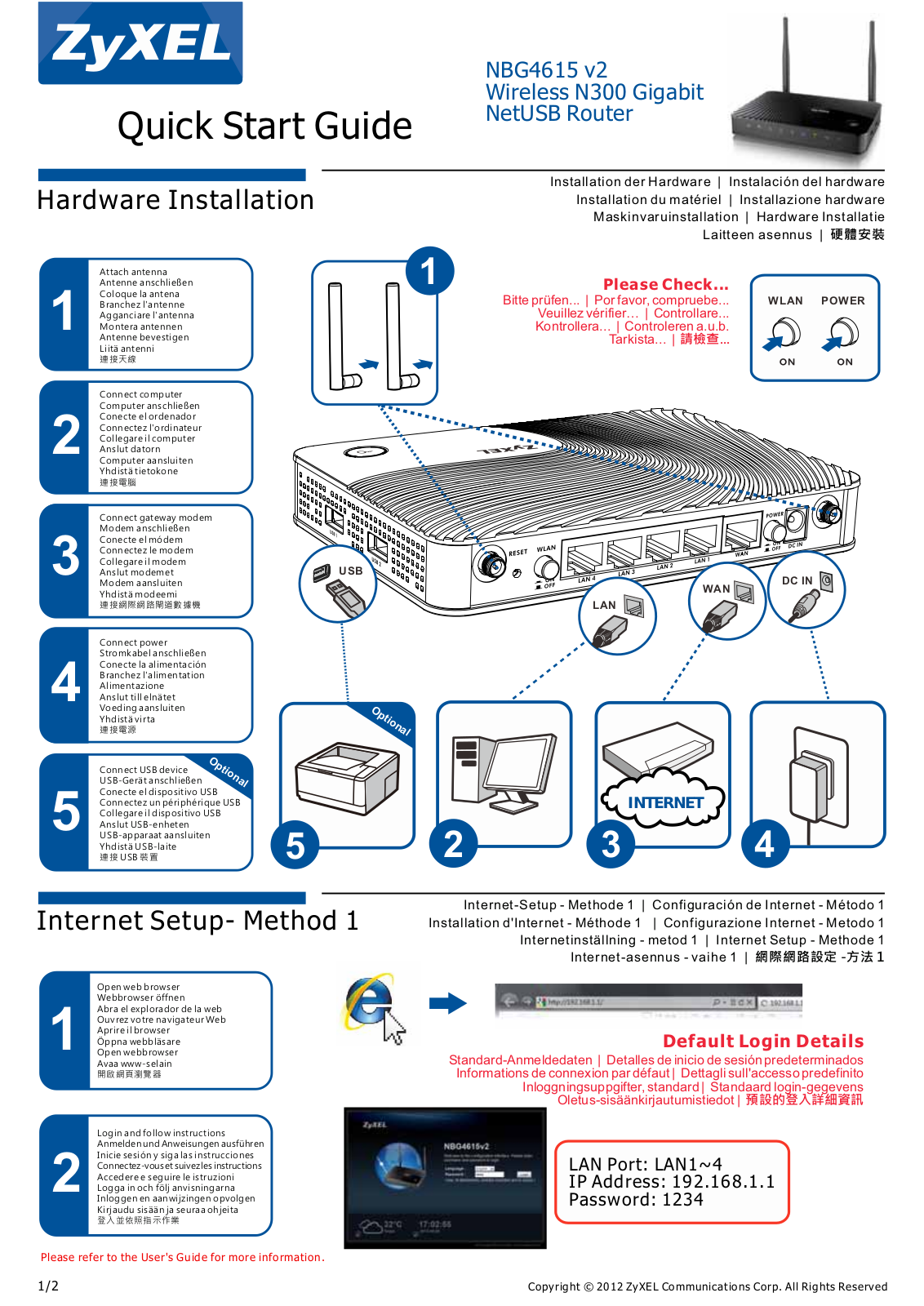 ZyXEL Communications NBG4615V2 User Manual