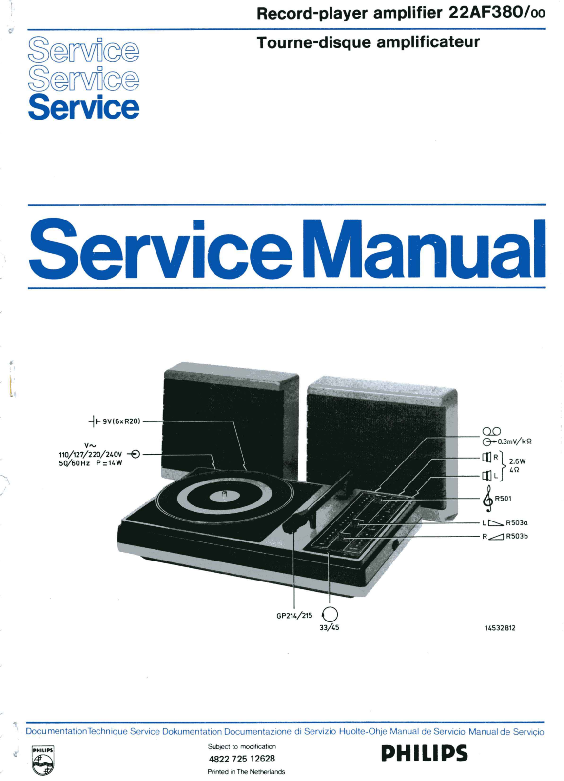 Philips 22AF380 Schematic