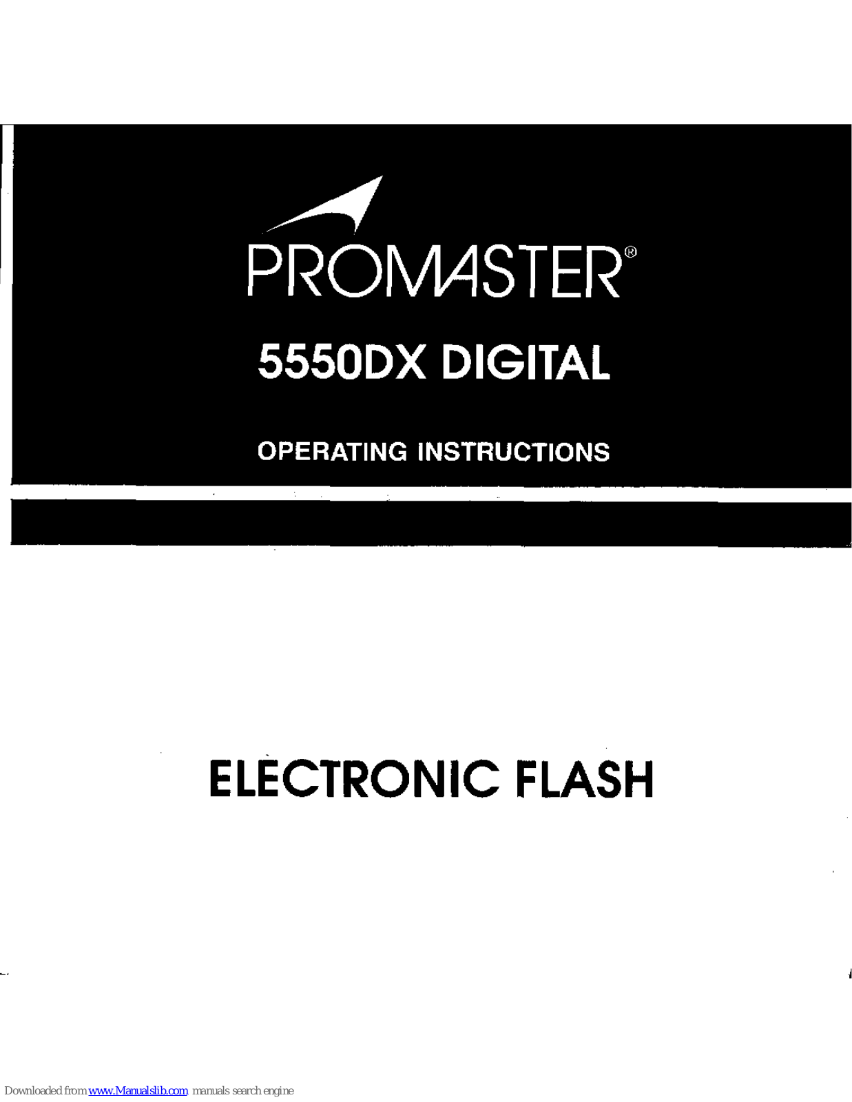 Promaster 5550DX Digital Operating Instructions Manual