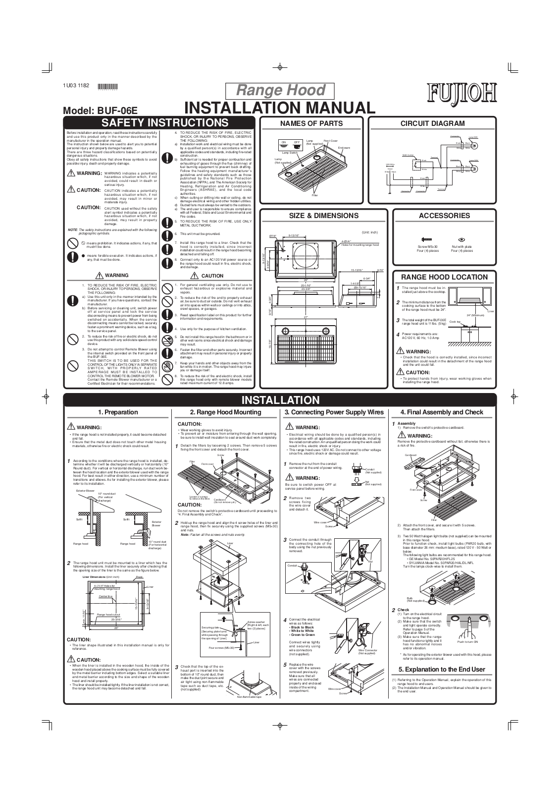 Fujioh BUF-06E User Manual