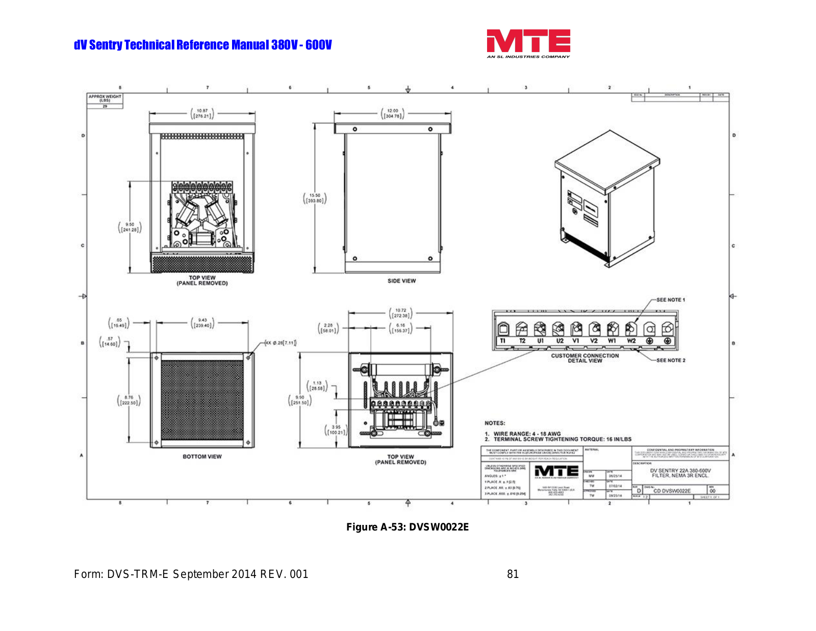 MTE DVSW0022E Technical Reference Manual