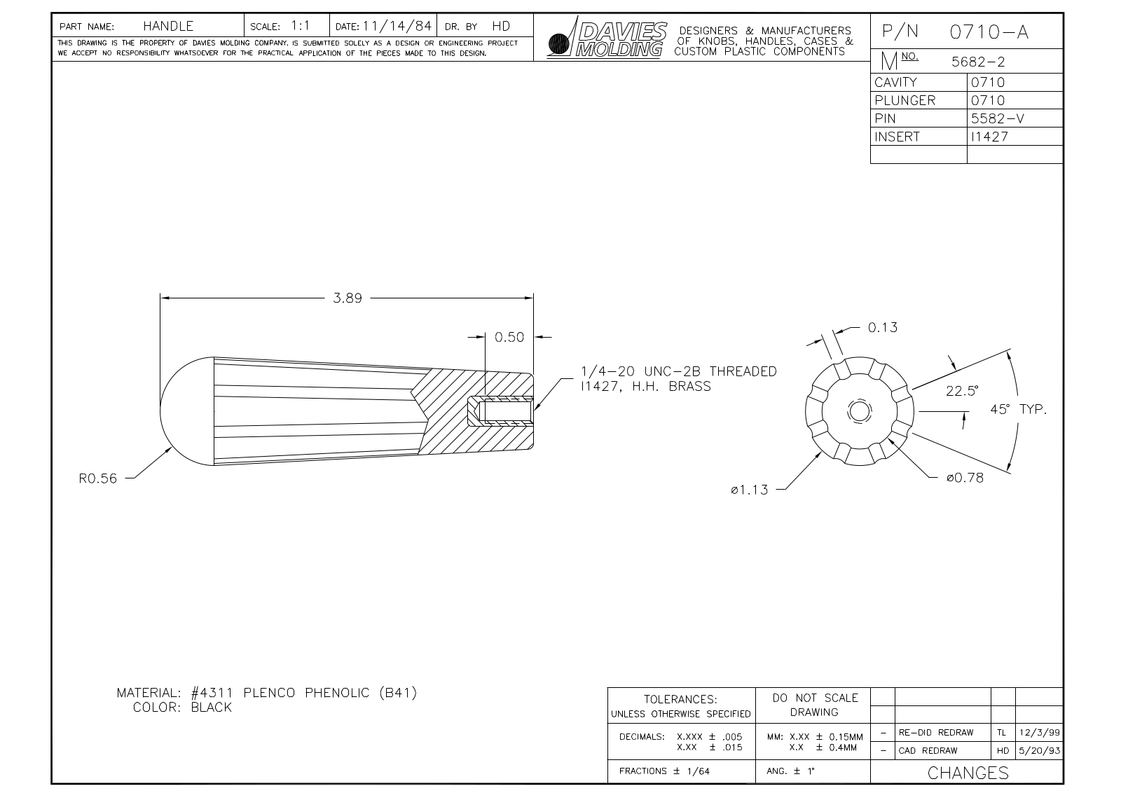 Davies Molding 0710-A Reference Drawing