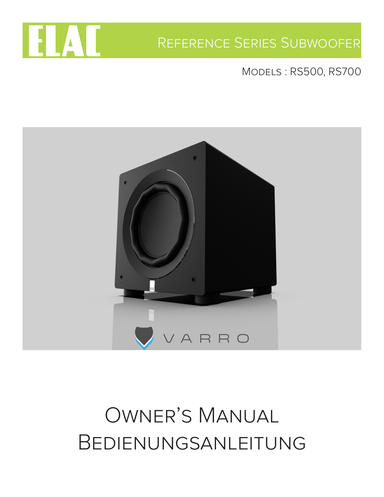 Elac RS500, RS700 User guide - ManualMachine.com
