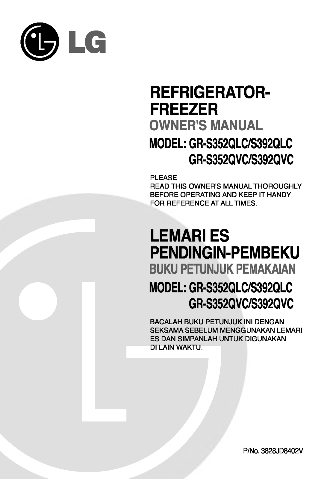 LG GR-S392QTC User Manual