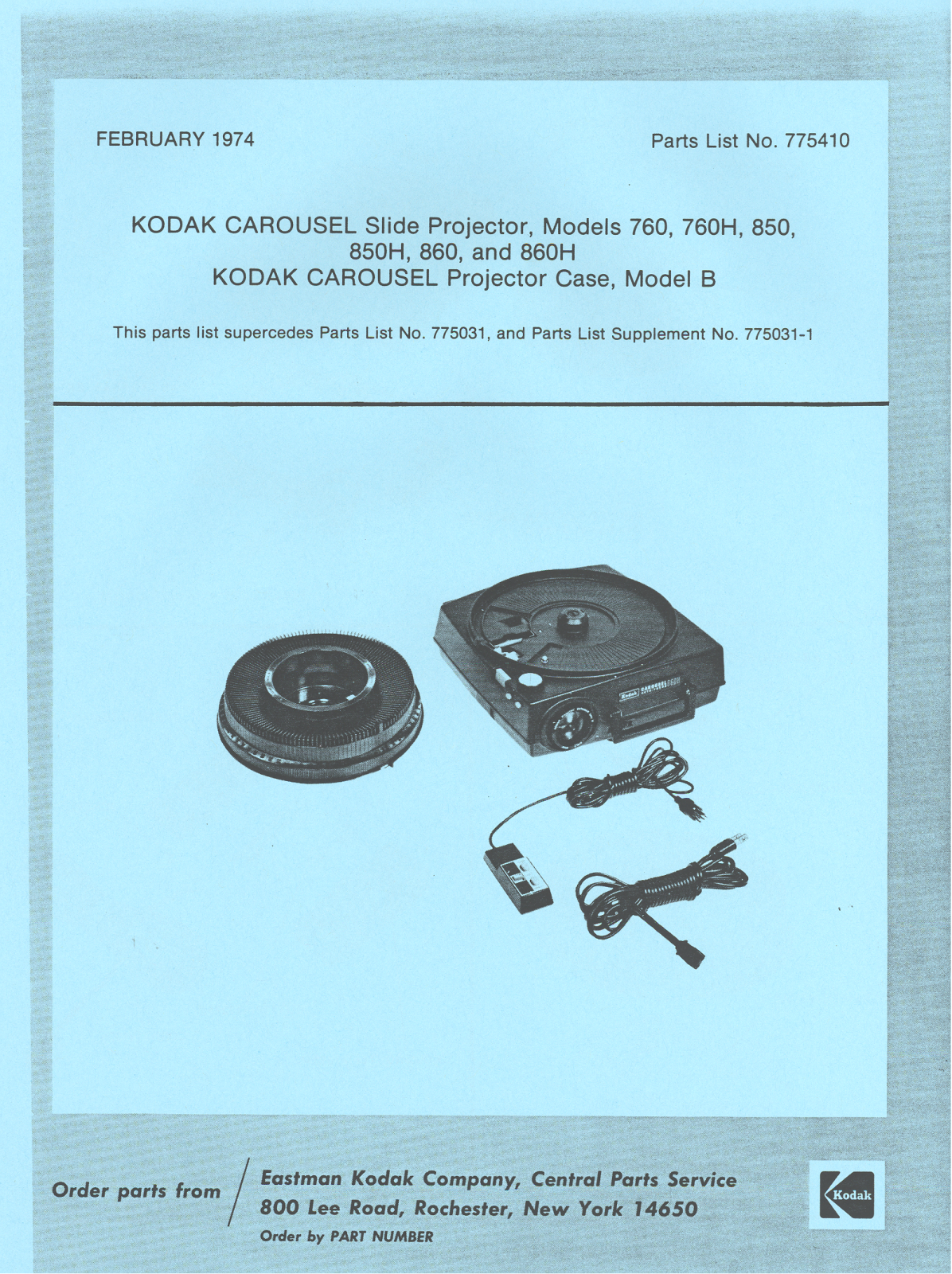 Kodak carousel 760, carousel 760h, carousel 850, carousel 850h, carousel 860 schematic