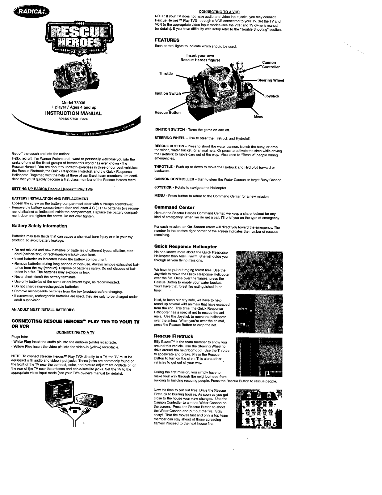 Fisher-Price I3036 Instruction Sheet