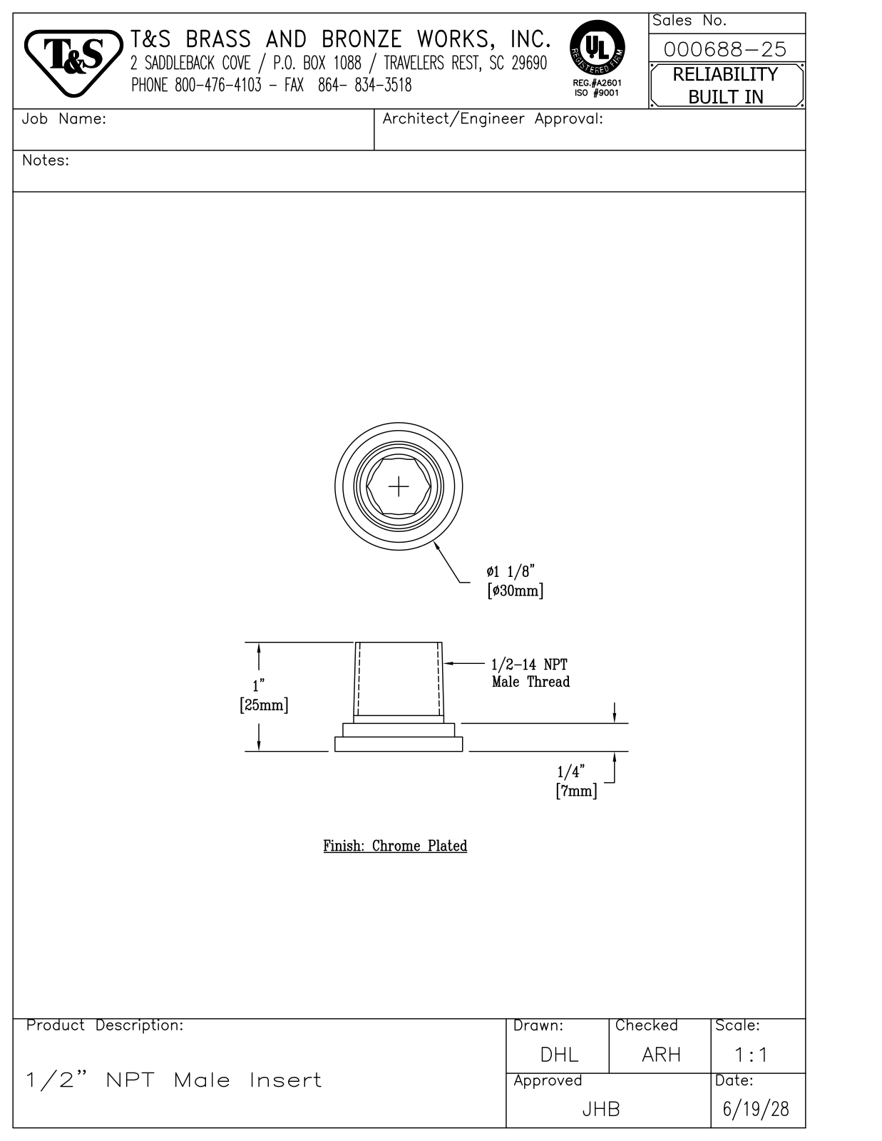 T&S Brass 000688-25 User Manual