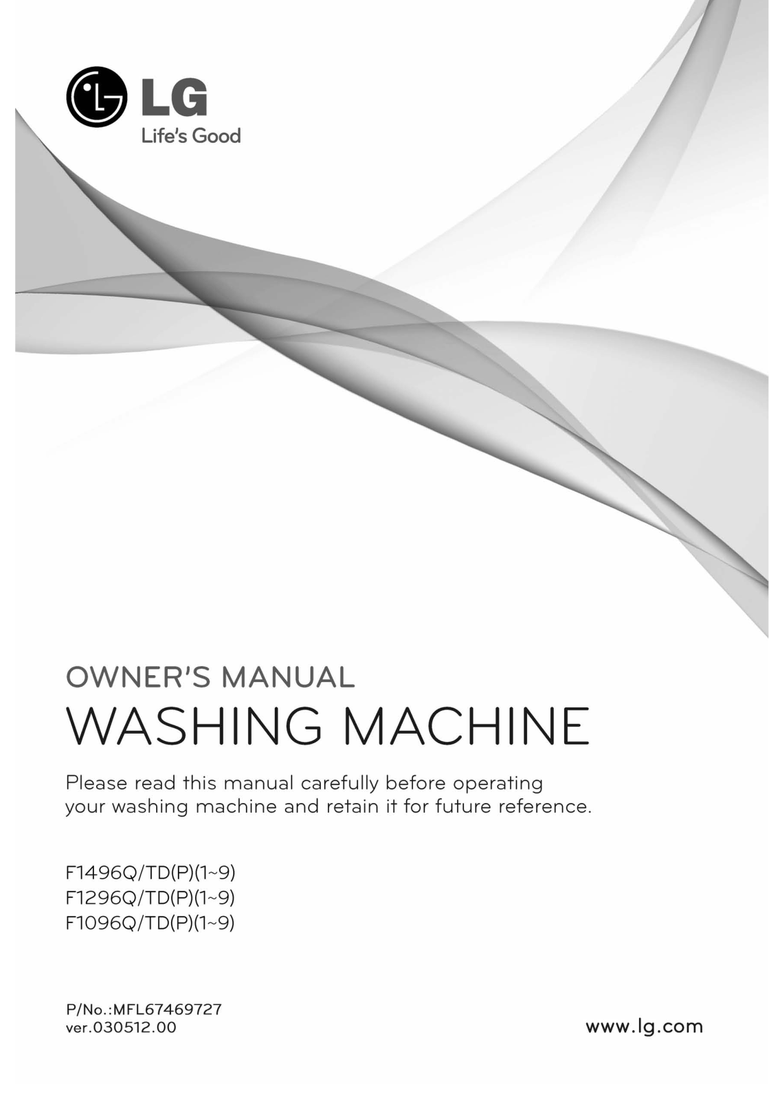 LG F1496QD3, F1496QD1 Owner’s Manual