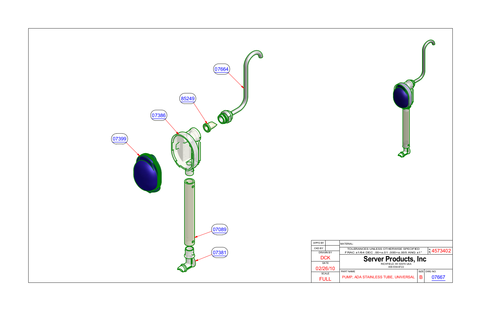 Server 07667 Parts Manual