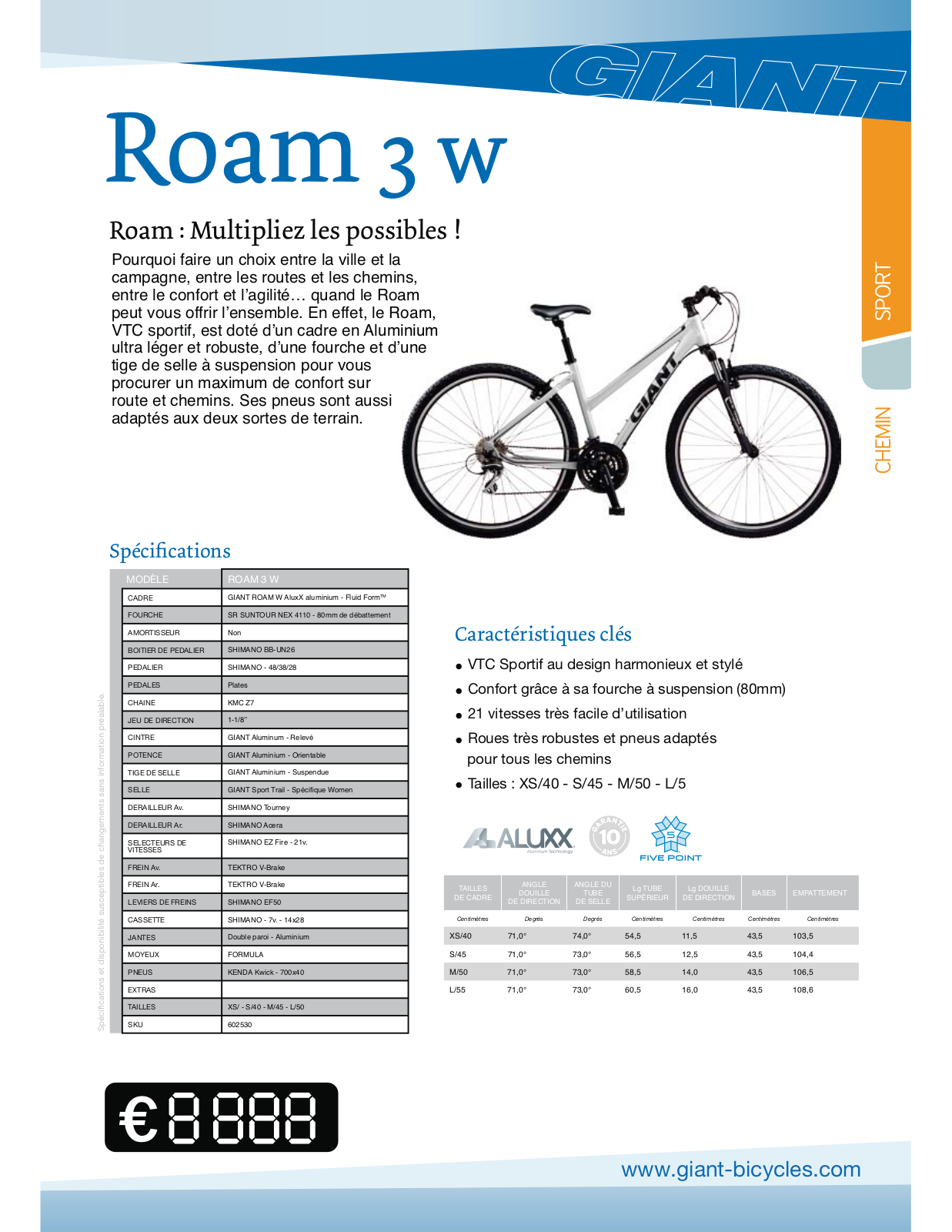 GIANT ROAM 3 W User Manual