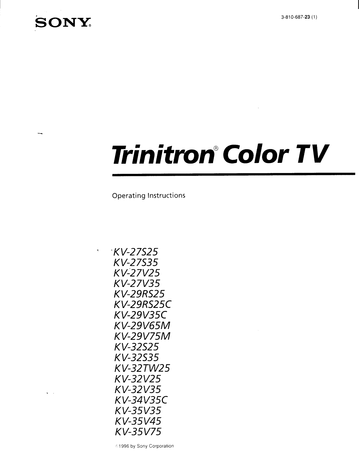 Sony kv-35v75, kv-35v45, kv-35v35, kv-34v35c, kv-32v35 Operating Manual