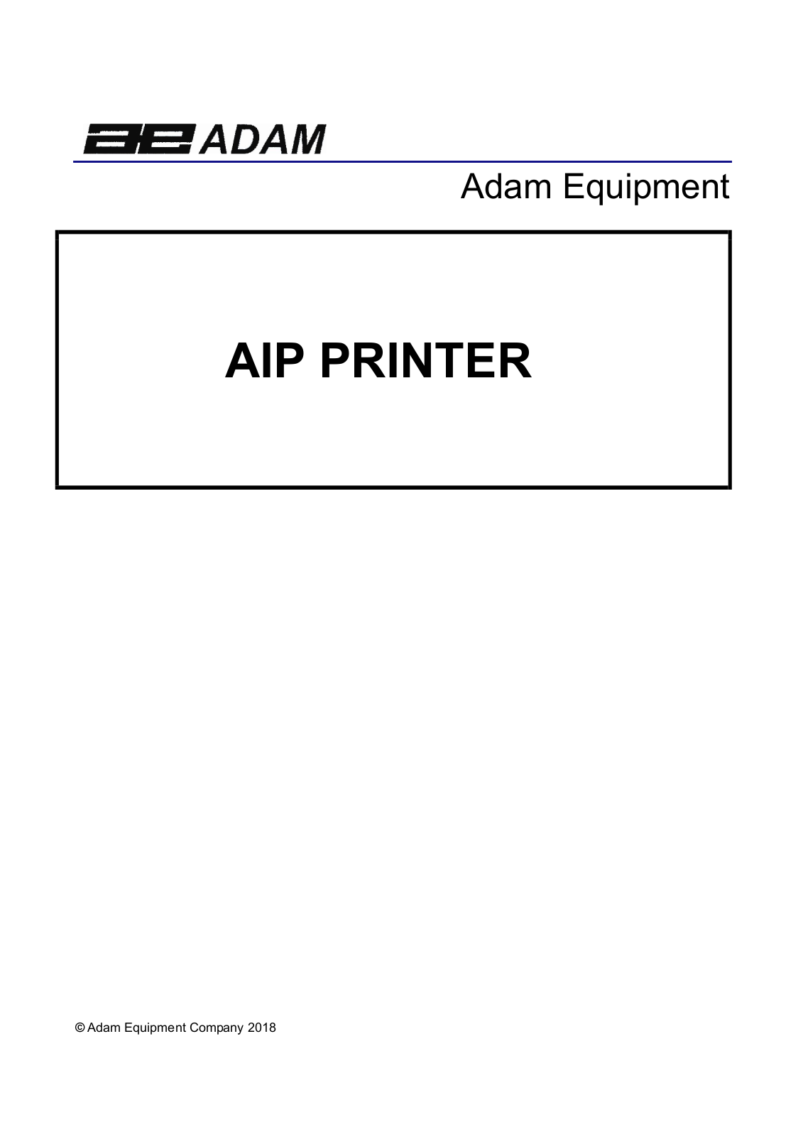 Adam Equipment AIP User Manual