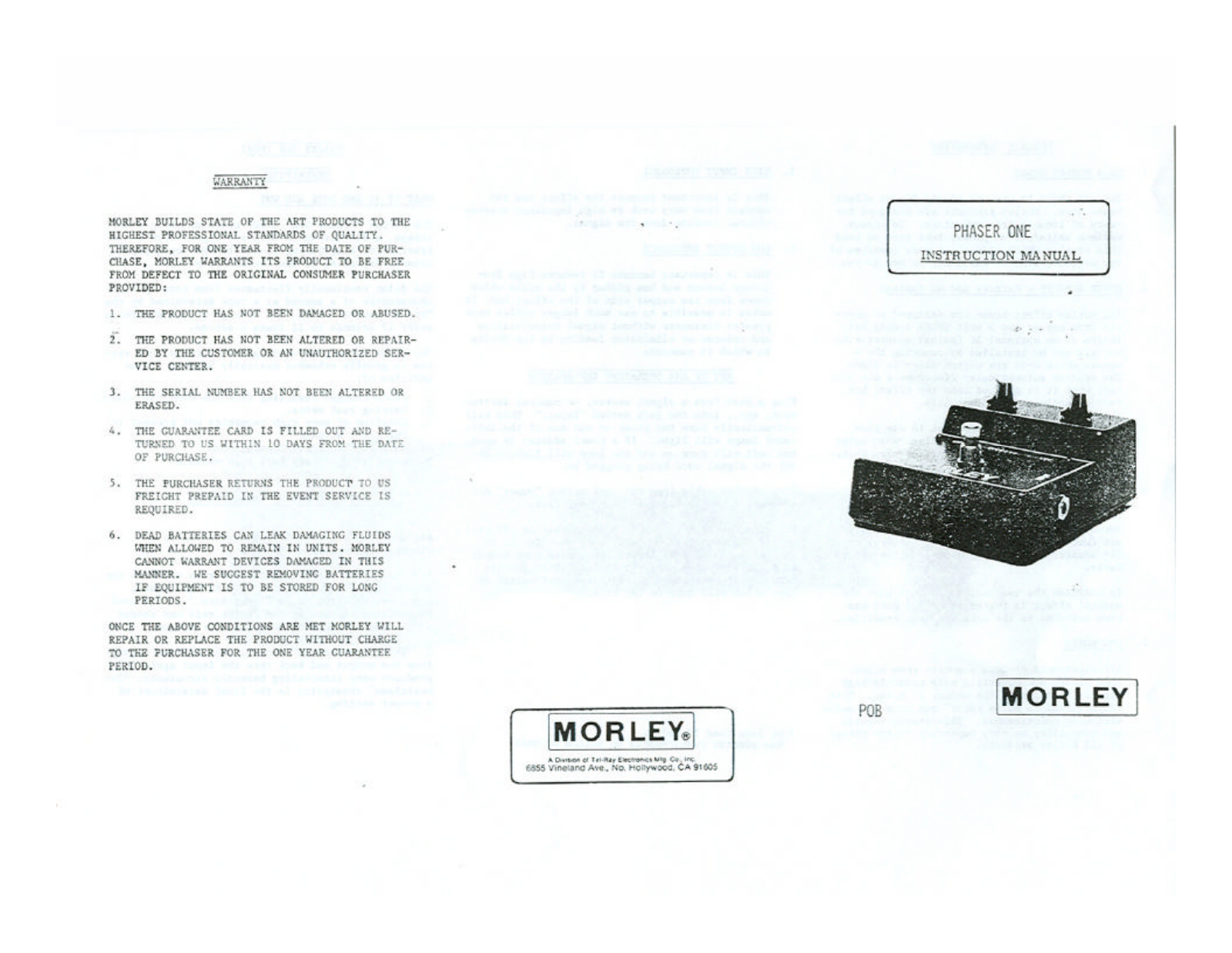 Morley Pedals POB1 User Manual