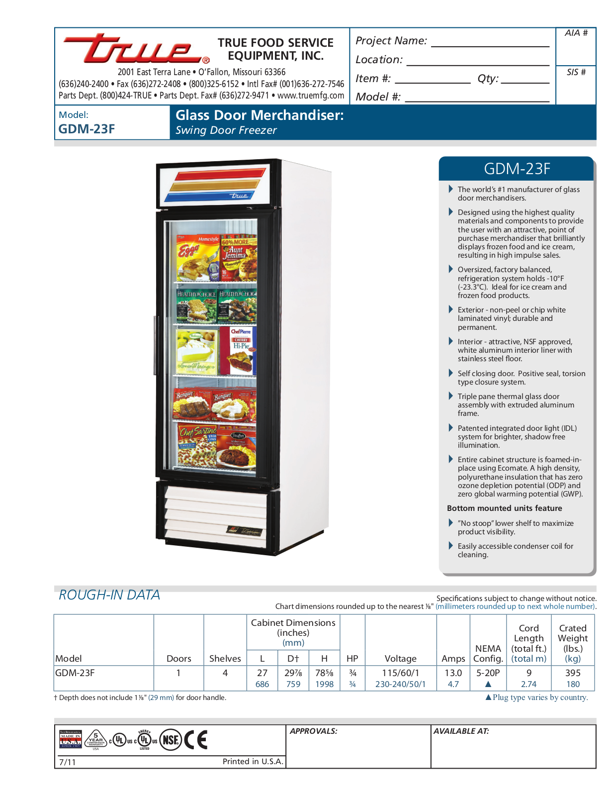 True GDM-23F User Manual