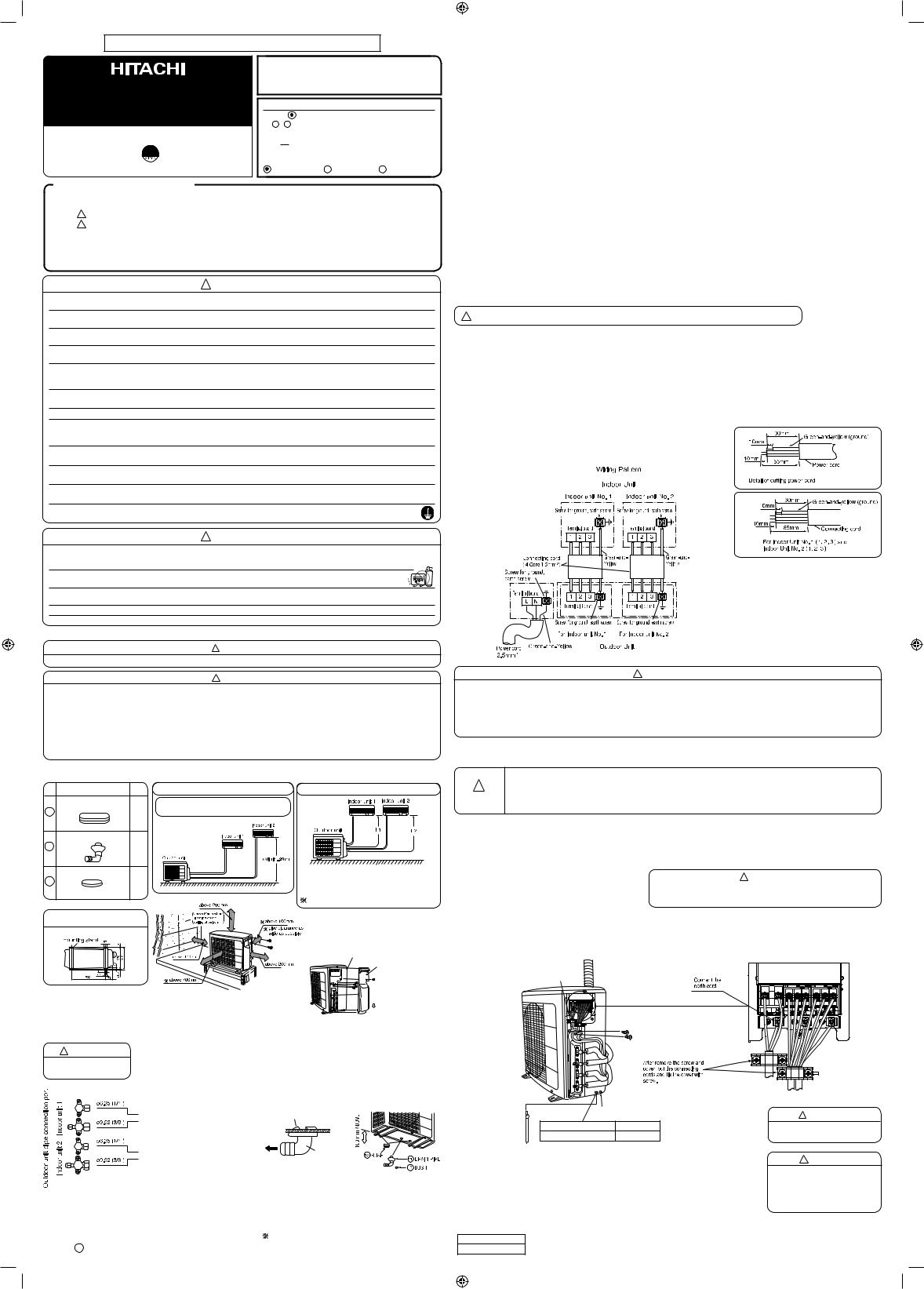 Hitachi RAM-40NP2B Installation manual