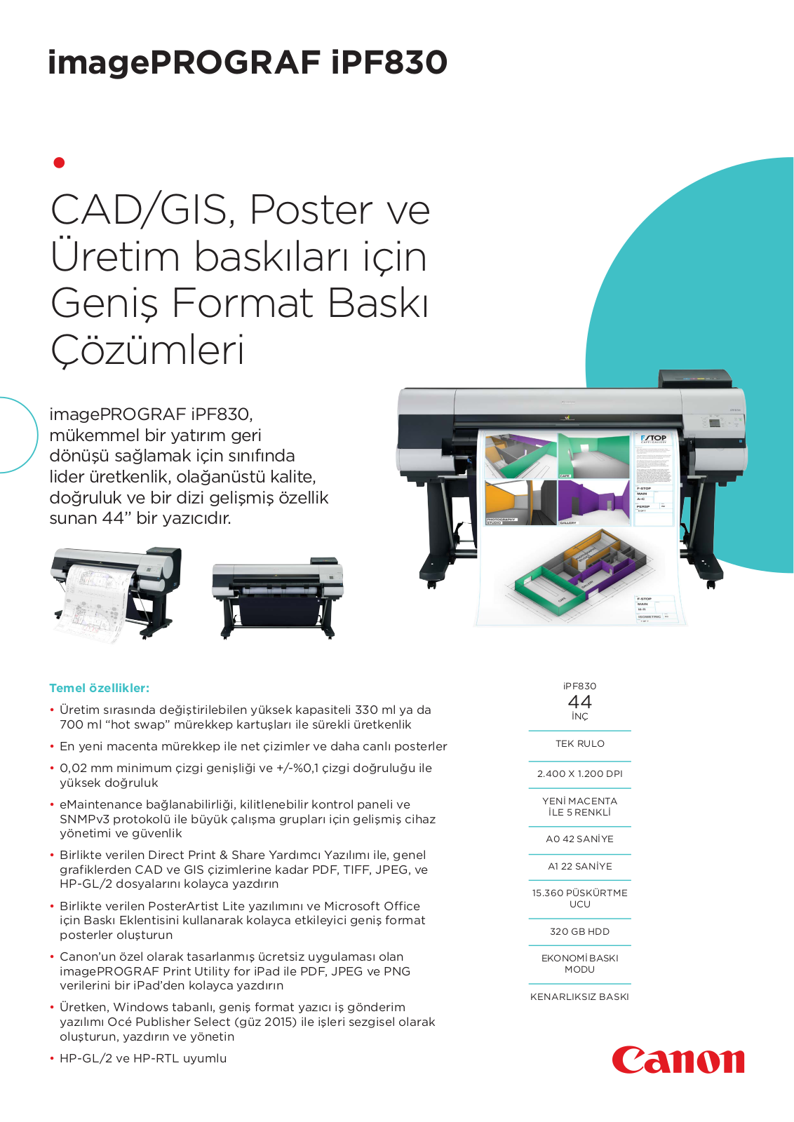 Canon IMAGEPROGRAF IPF830 BROCHURE