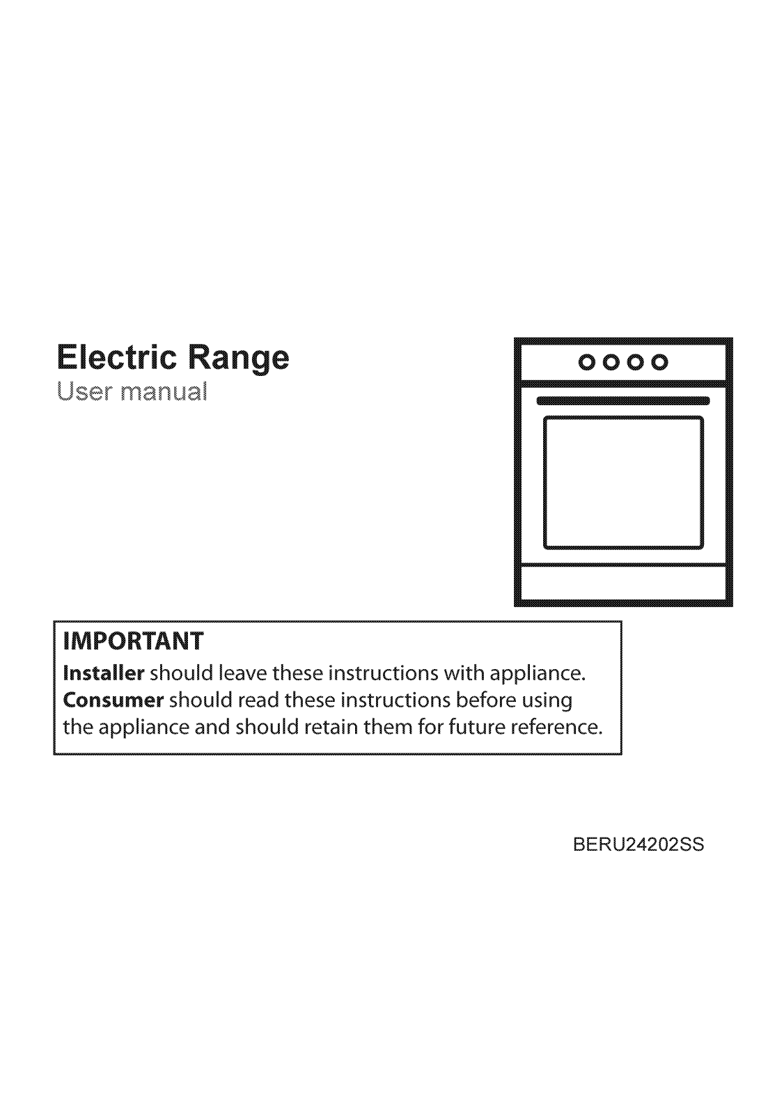 Blomberg BERU24202SS User Manual