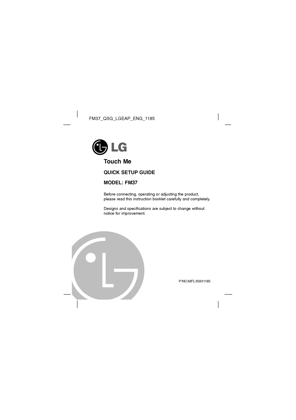 LG FM37 4G, FM37 2G User Manual