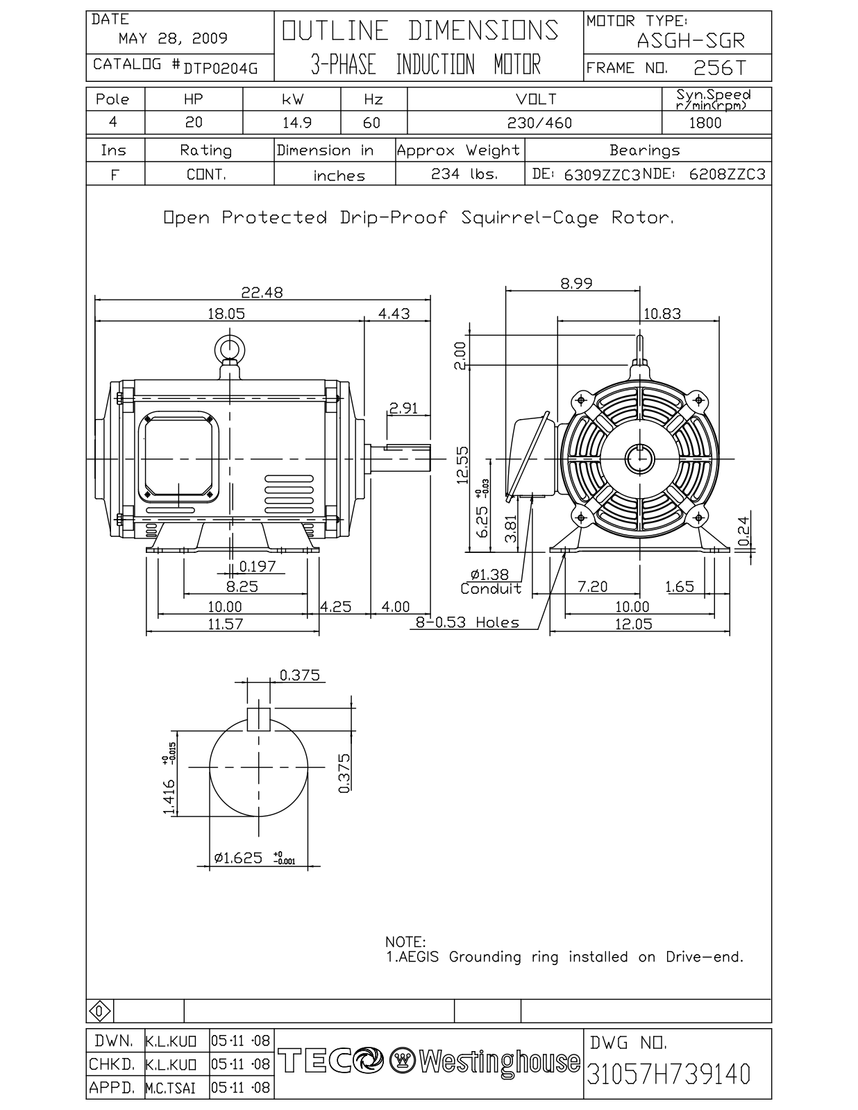 Teco DTP0204G Reference Drawing