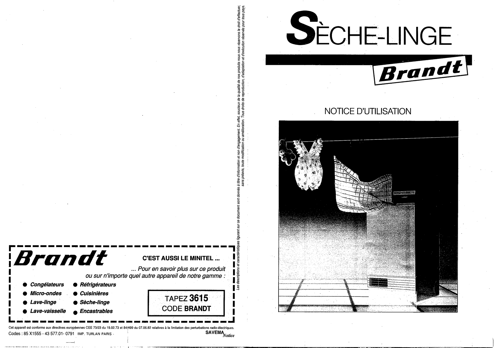 BRANDT SL885 User Manual