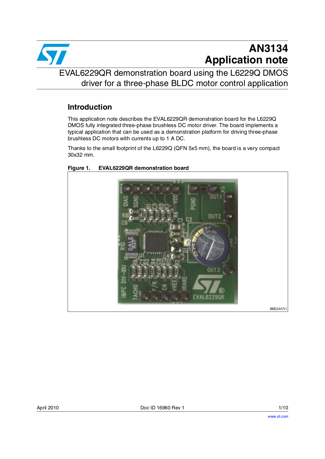 ST AN3134 Application note