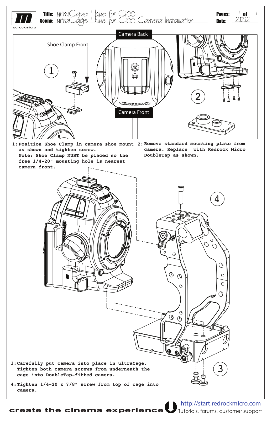 Redrock Micro 8-129-0002, 3-129-0001 User manual