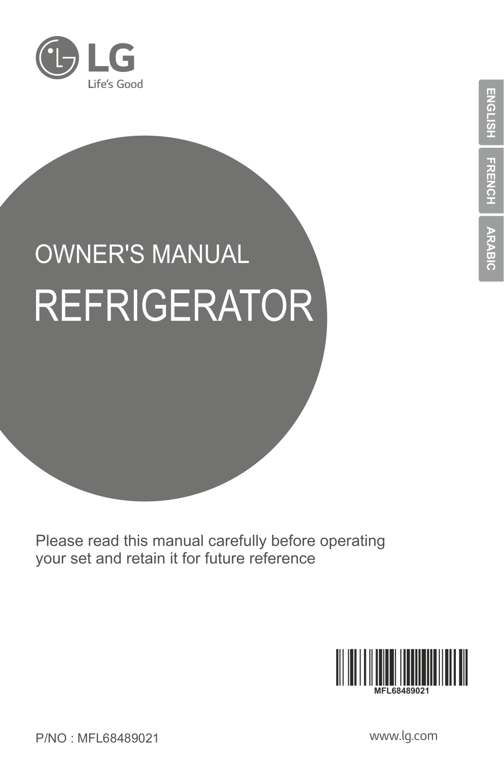 LG GR-C442RLCU Owner’s Manual