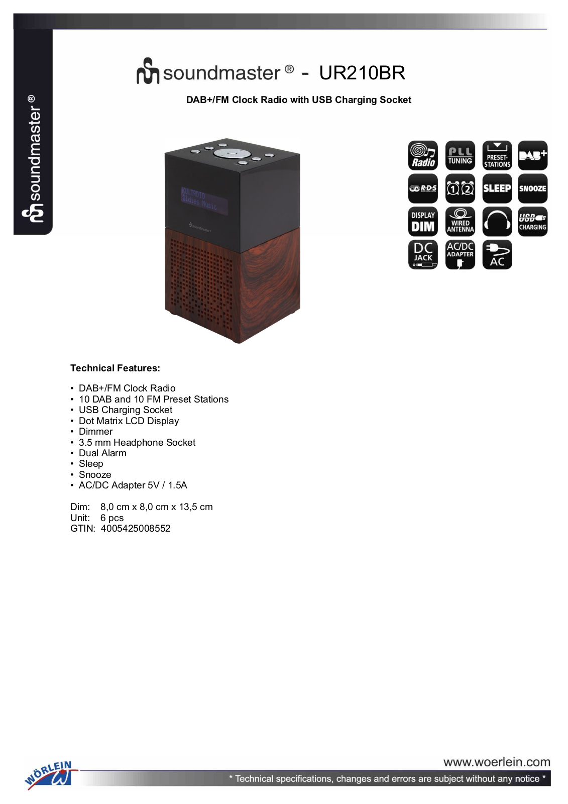 Soundmaster UR210BR Technische details - ManualMachine.com