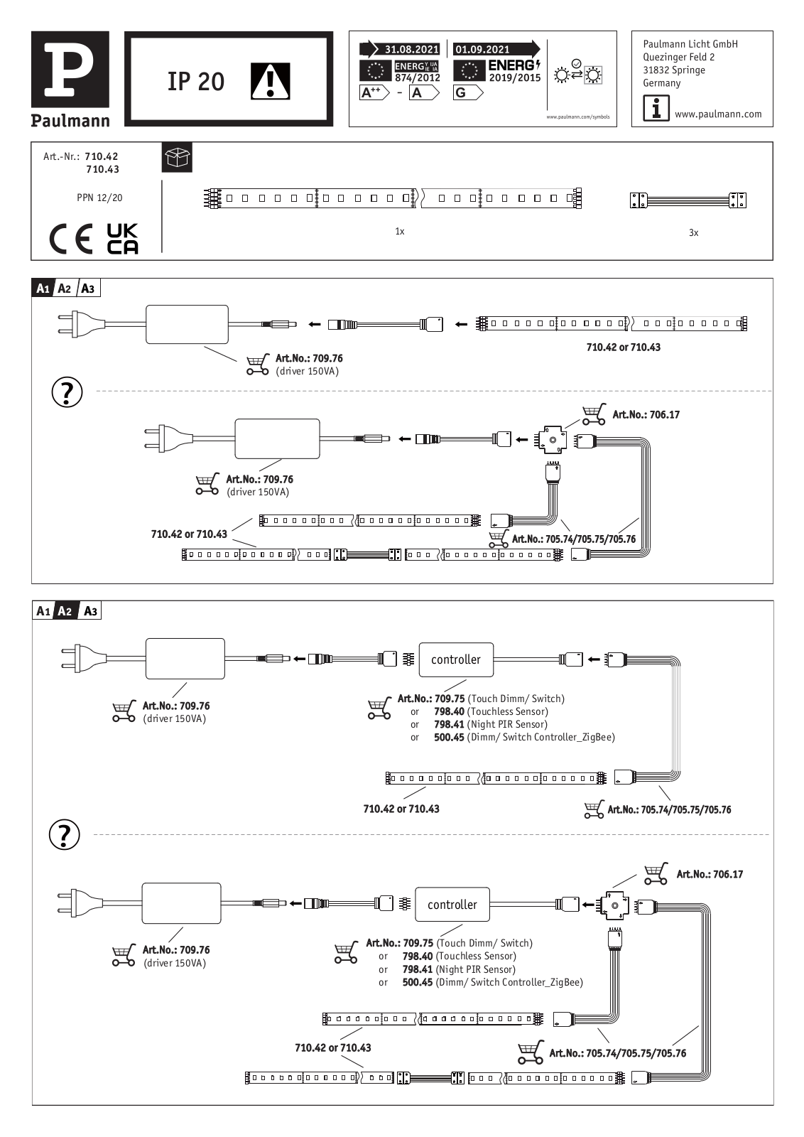 Paulmann 71042, 71043 Installation manual - ManualMachine.com