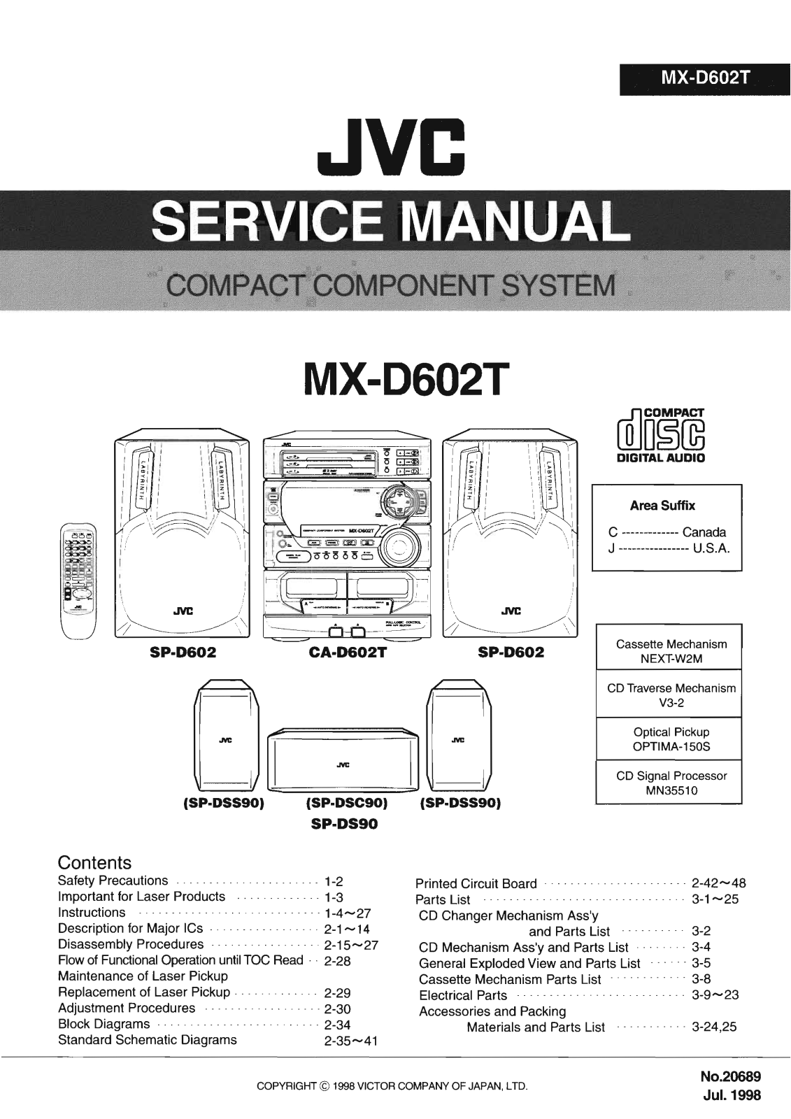 Jvc MX-D602-T Service Manual