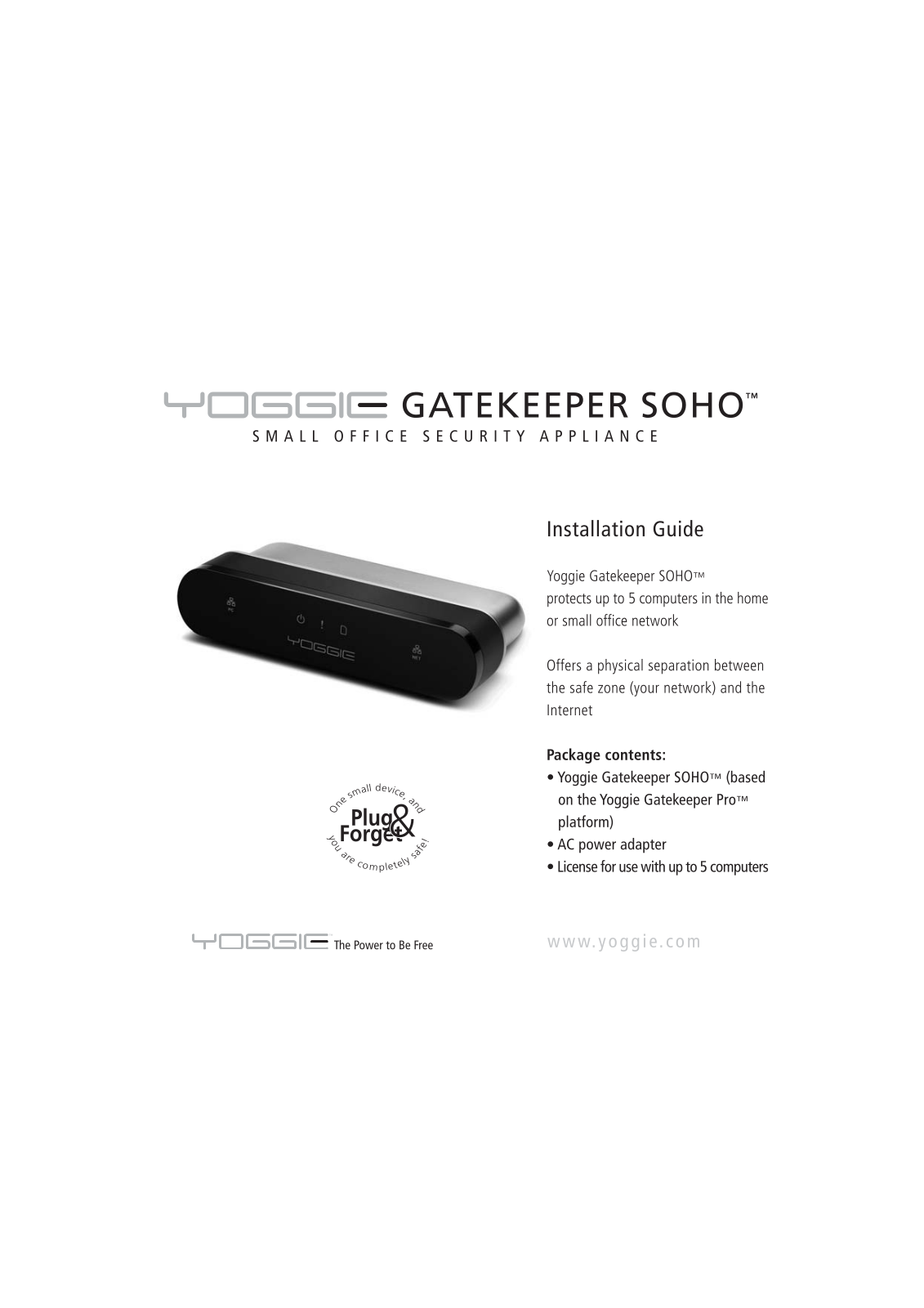 Yoggie GATEKEEPER SOHO User Manual