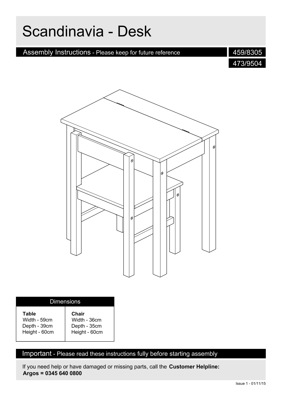 Argos 459/8305, 473/9504 User guide - ManualMachine.com