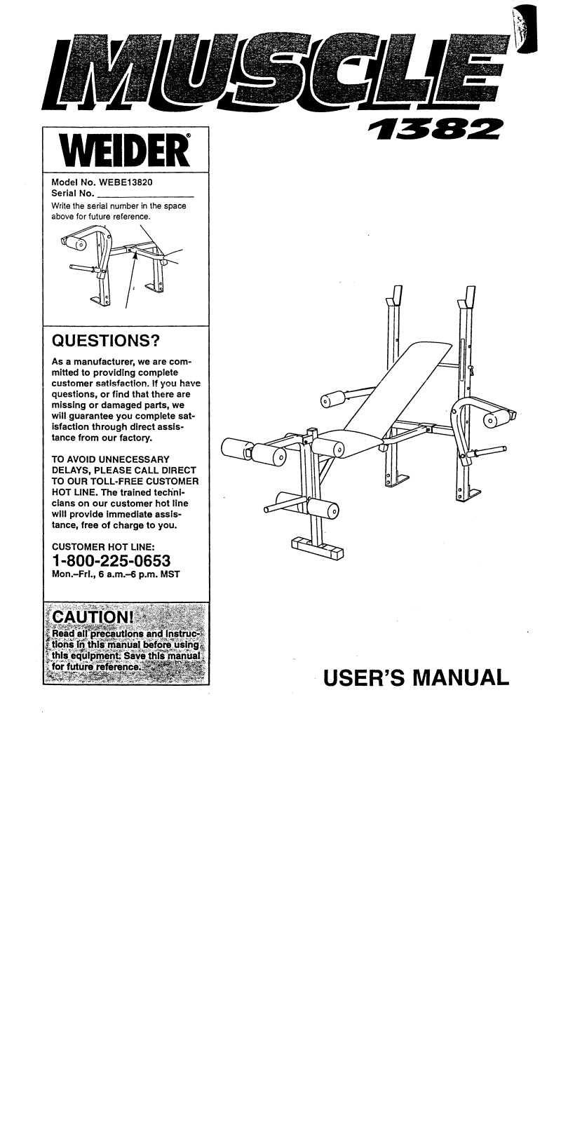 Weider MUSCLE 1382 User Manual