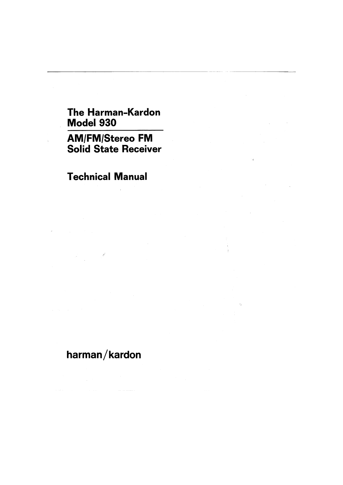 Harman Kardon 930 Schematic