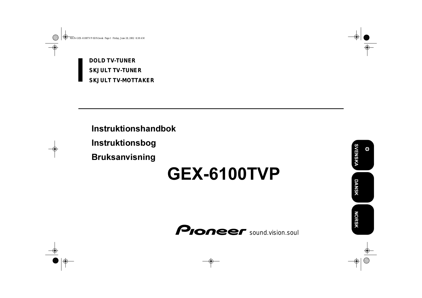 Pioneer GEX-6100TVP User Manual